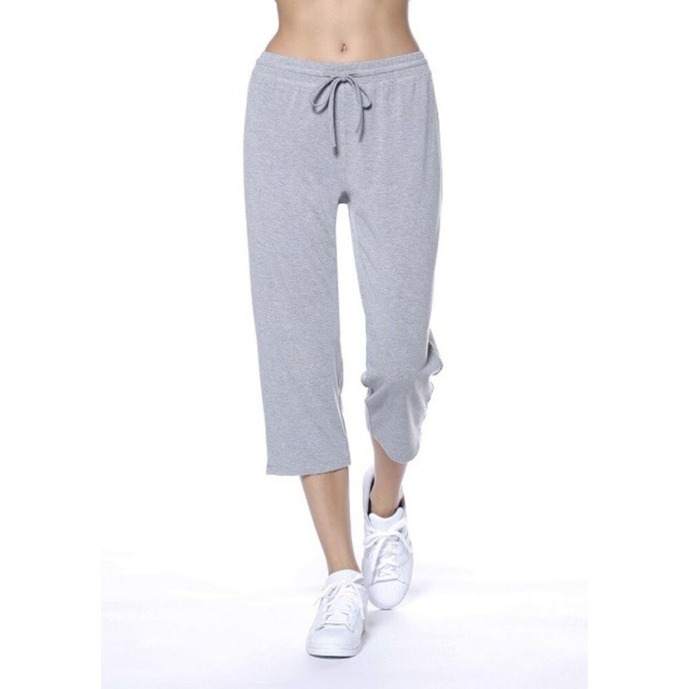 Essential Grey Wide Leg Cropped Lounge Pants by Vivilish